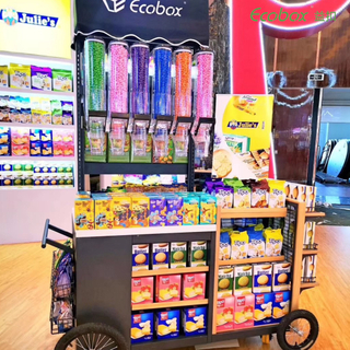 Carro de solución de exhibición de alimentos a granel para supermercado Ecobox TG-0301