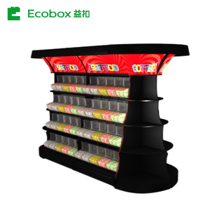 Estante de exhibición del soporte del caramelo del metal de Ecobox TG-06101A con los compartimientos de la cuchara 